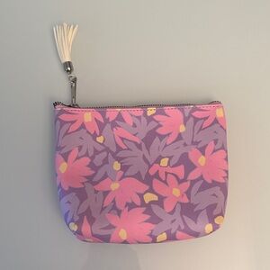 NEW Floral Zip Pouch - Purple Pink Floral Cosmetic Bag